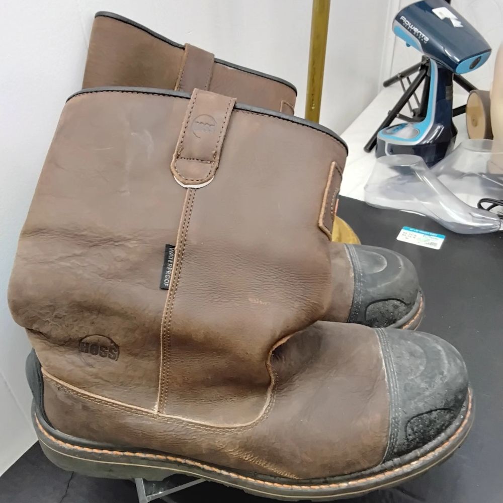 Hoss Brown Leather Safety Boots